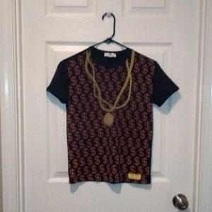 Young Versace Black & Hold Baroque Shirt